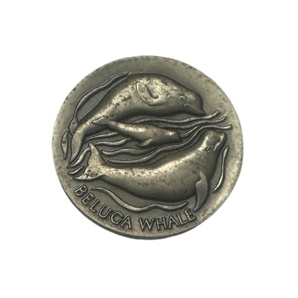 Beluga whales sterling silver coin